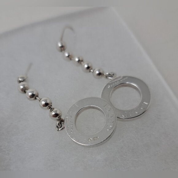 Gucci Women's Boucle Drop Earrings Sterling Silver 925 Italy 2.25" - Picture 8 of 15